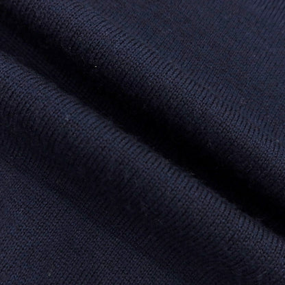 【中古】ロベルトコリーナ ROBERTO COLLINA ハイゲージ ウール スキッパー 長袖 ポロニット ネイビー【 46 】【 状態ランクB 】【 メンズ 】