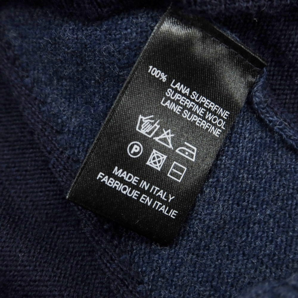 【中古】ロベルトコリーナ ROBERTO COLLINA ハイゲージ ウール スキッパー 長袖 ポロニット ネイビー【 46 】【 状態ランクB 】【 メンズ 】