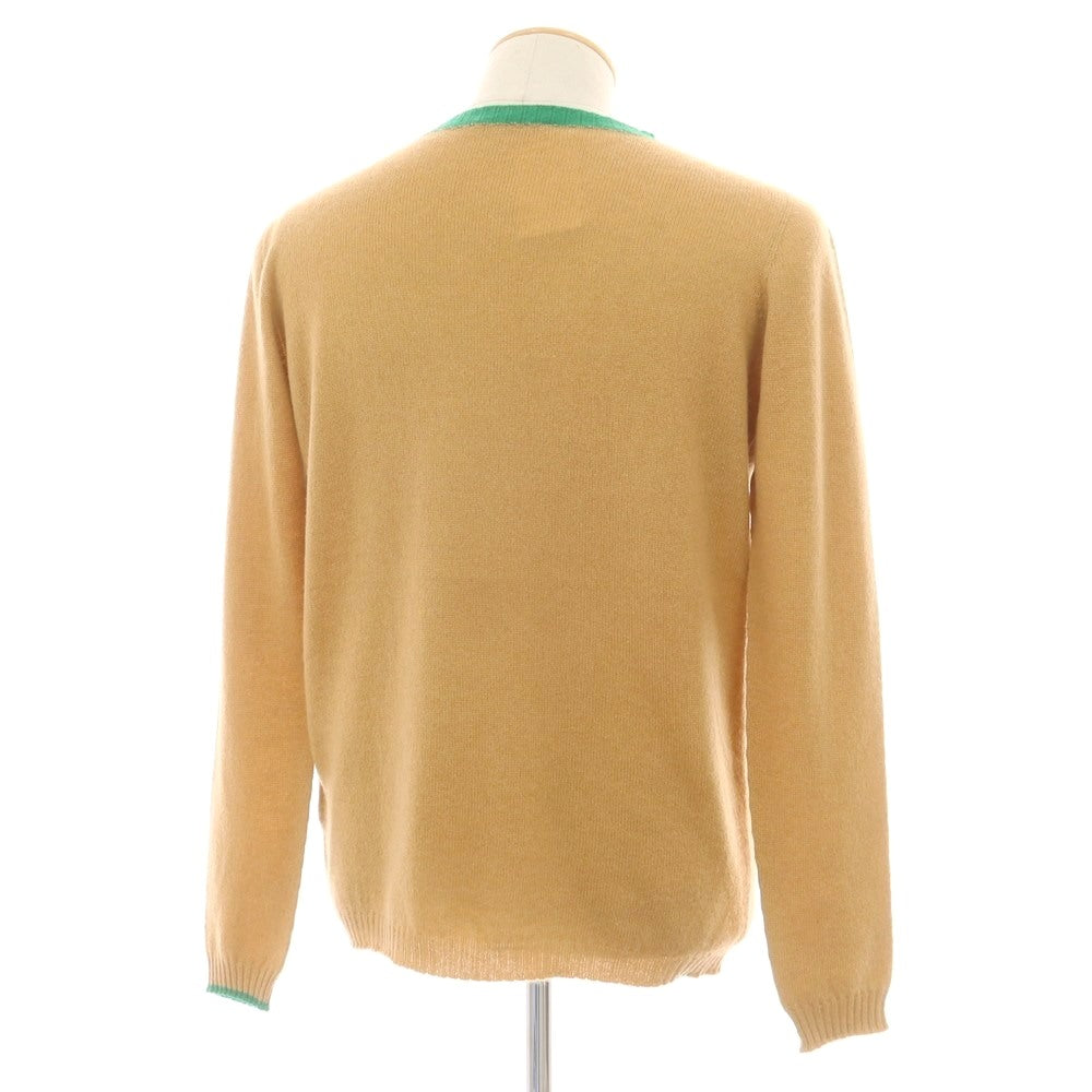 【中古】ロベルトコリーナ ROBERTO COLLINA カシミヤ クルーネック プルオーバーニット ベージュ【 表記なし（M位） 】【 状態ランクB 】【 メンズ 】