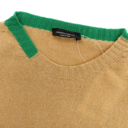 【中古】ロベルトコリーナ ROBERTO COLLINA カシミヤ クルーネック プルオーバーニット ベージュ【 表記なし（M位） 】【 状態ランクB 】【 メンズ 】