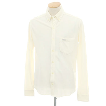 【中古】ラコステ LACOSTE コットンリネン 鹿の子 ボタンダウン カジュアルシャツ クリーム【 3 】【 状態ランクC 】【 メンズ 】