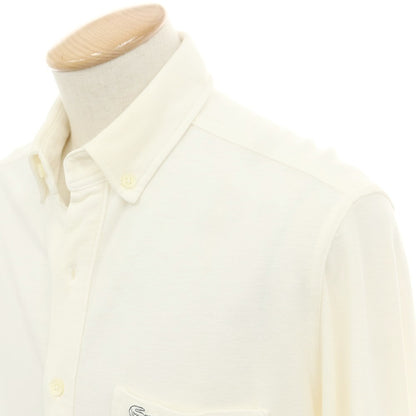 【中古】ラコステ LACOSTE コットンリネン 鹿の子 ボタンダウン カジュアルシャツ クリーム【 3 】【 状態ランクC 】【 メンズ 】