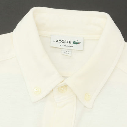 【中古】ラコステ LACOSTE コットンリネン 鹿の子 ボタンダウン カジュアルシャツ クリーム【 3 】【 状態ランクC 】【 メンズ 】