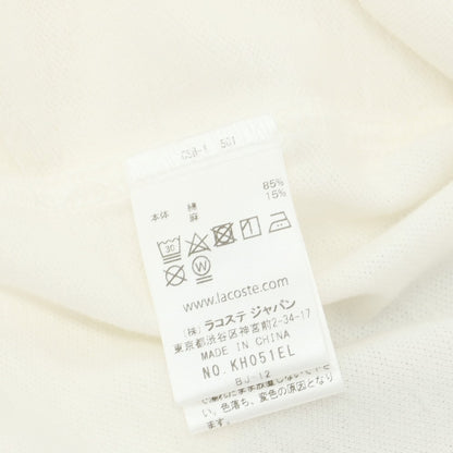 【中古】ラコステ LACOSTE コットンリネン 鹿の子 ボタンダウン カジュアルシャツ クリーム【 3 】【 状態ランクC 】【 メンズ 】