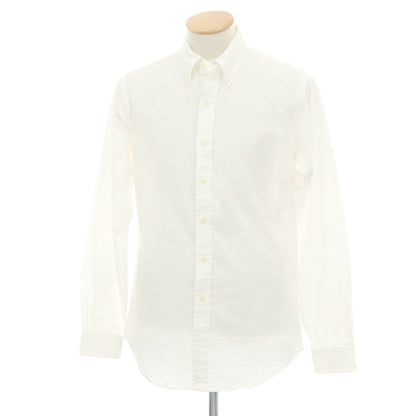 【中古】ラルフローレン RALPH LAUREN コットン シアサッカー ストライプ ボタンダウン カジュアルシャツ ホワイト【 S 】【 状態ランクB 】【 メンズ 】
