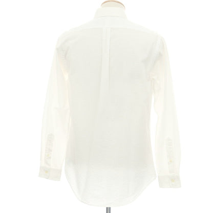 【中古】ラルフローレン RALPH LAUREN コットン シアサッカー ストライプ ボタンダウン カジュアルシャツ ホワイト【 S 】【 状態ランクB 】【 メンズ 】