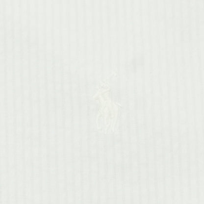 【中古】ラルフローレン RALPH LAUREN コットン シアサッカー ストライプ ボタンダウン カジュアルシャツ ホワイト【 S 】【 状態ランクB 】【 メンズ 】