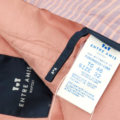 【中古】アントレアミ ENTRE AMIS ストレッチ コットン ストライプ イージースラックスパンツ ピンクxブルー【 32 】【 状態ランクB 】【 メンズ 】