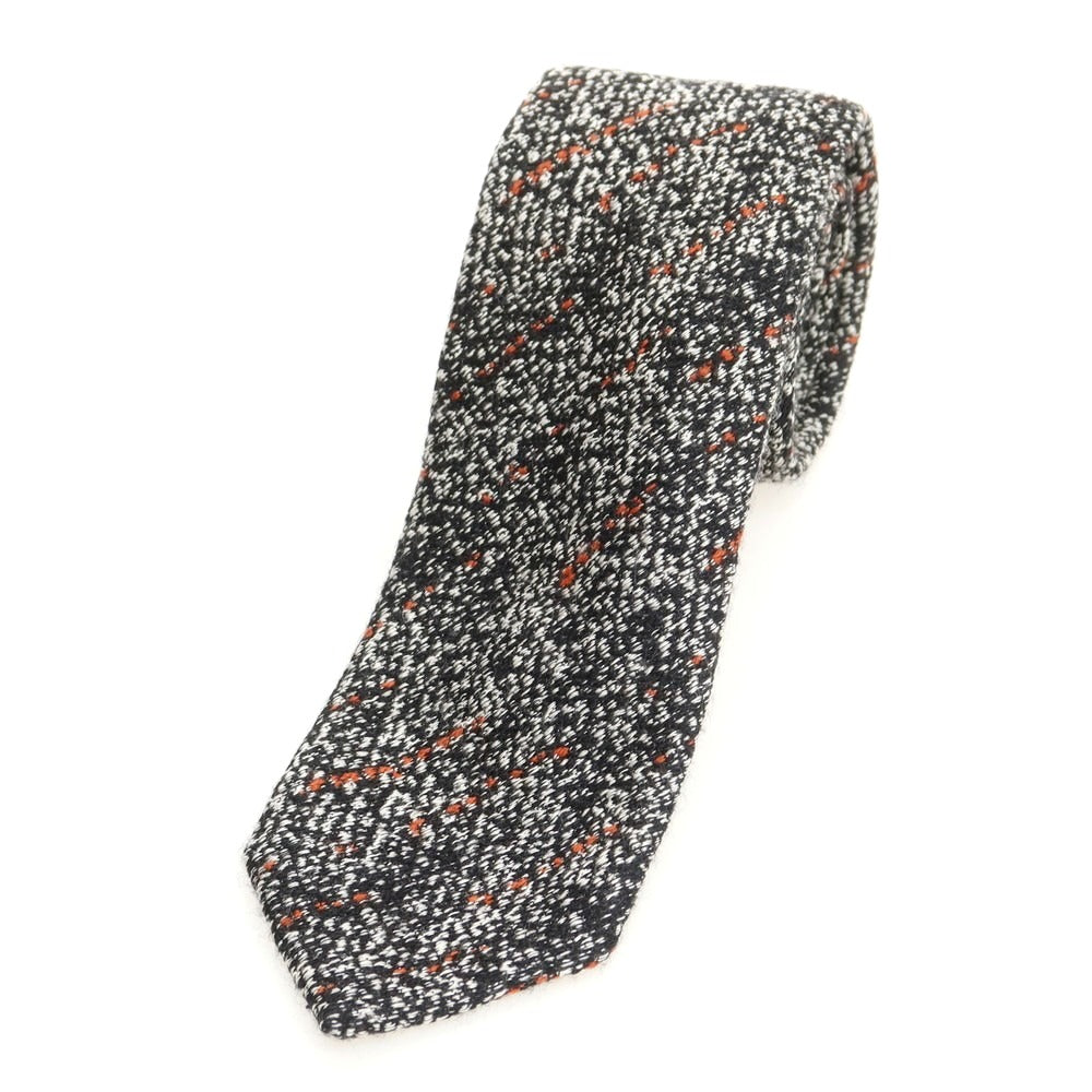 【中古】ニッキー nicky ウールシルク ストライプ柄ネクタイ ブラックxホワイト【 状態ランクB 】【 メンズ 】 [CPD]