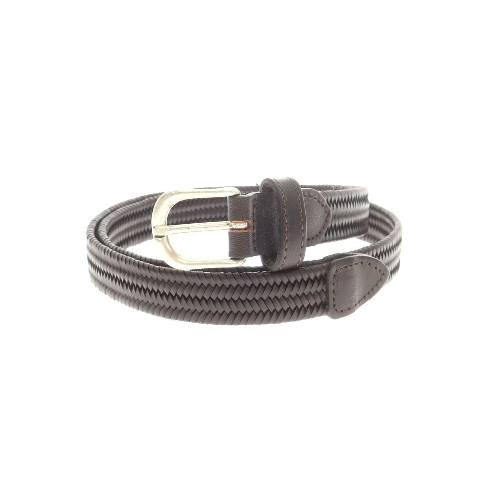 【中古】サドラーズ Saddlers エラスティック レザーメッシュ ベルト ダークブラウン【 85 】【 状態ランクA 】【 メンズ 】