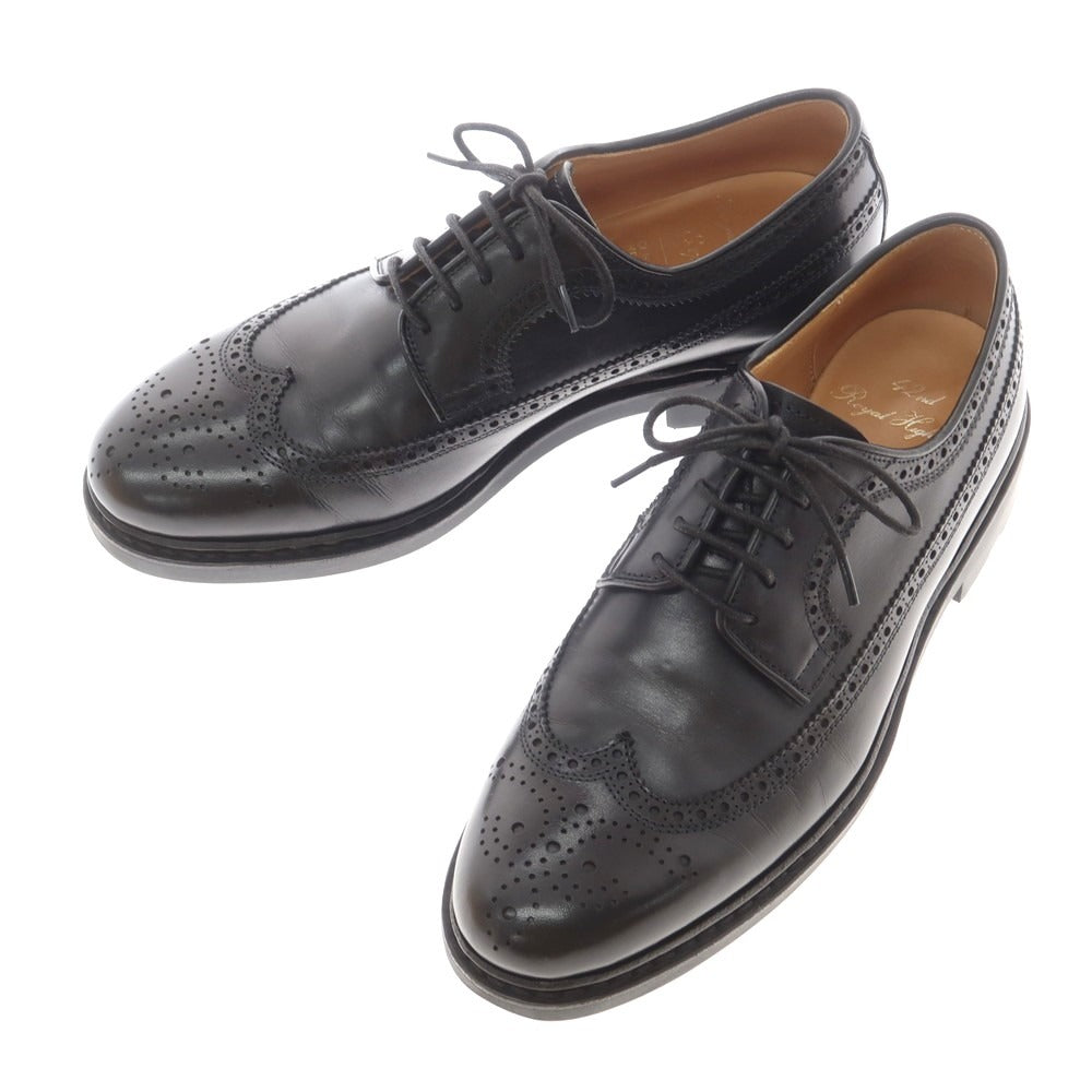 【中古】フォーティーセカンド ロイヤルハイランド 42ND ROYAL HIGHLAND ノルウィージャン製法 ロングウイングチップ ドレスシューズ ブラック【 39 】【 状態ランクB 】【 メンズ 】