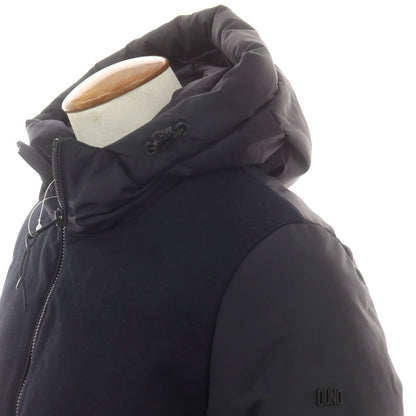 【中古】デュノ DUNO ナイロン×ウール フーデッド ダウンジャケット ブラック【 M 】【 状態ランクB 】【 メンズ 】