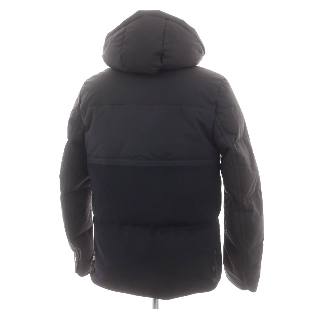 【中古】デュノ DUNO ナイロン×ウール フーデッド ダウンジャケット ブラック【 M 】【 状態ランクB 】【 メンズ 】