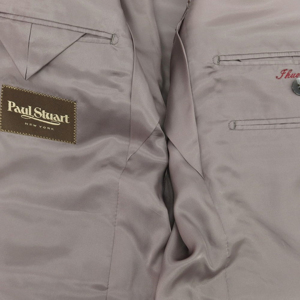 【中古】ポールスチュアート PAUL STUART ウール ストライプ 2つボタンスーツ ブラウンxホワイト【 サイズ上48L/下88 】【 状態ランクC 】【 メンズ 】 [CPD]