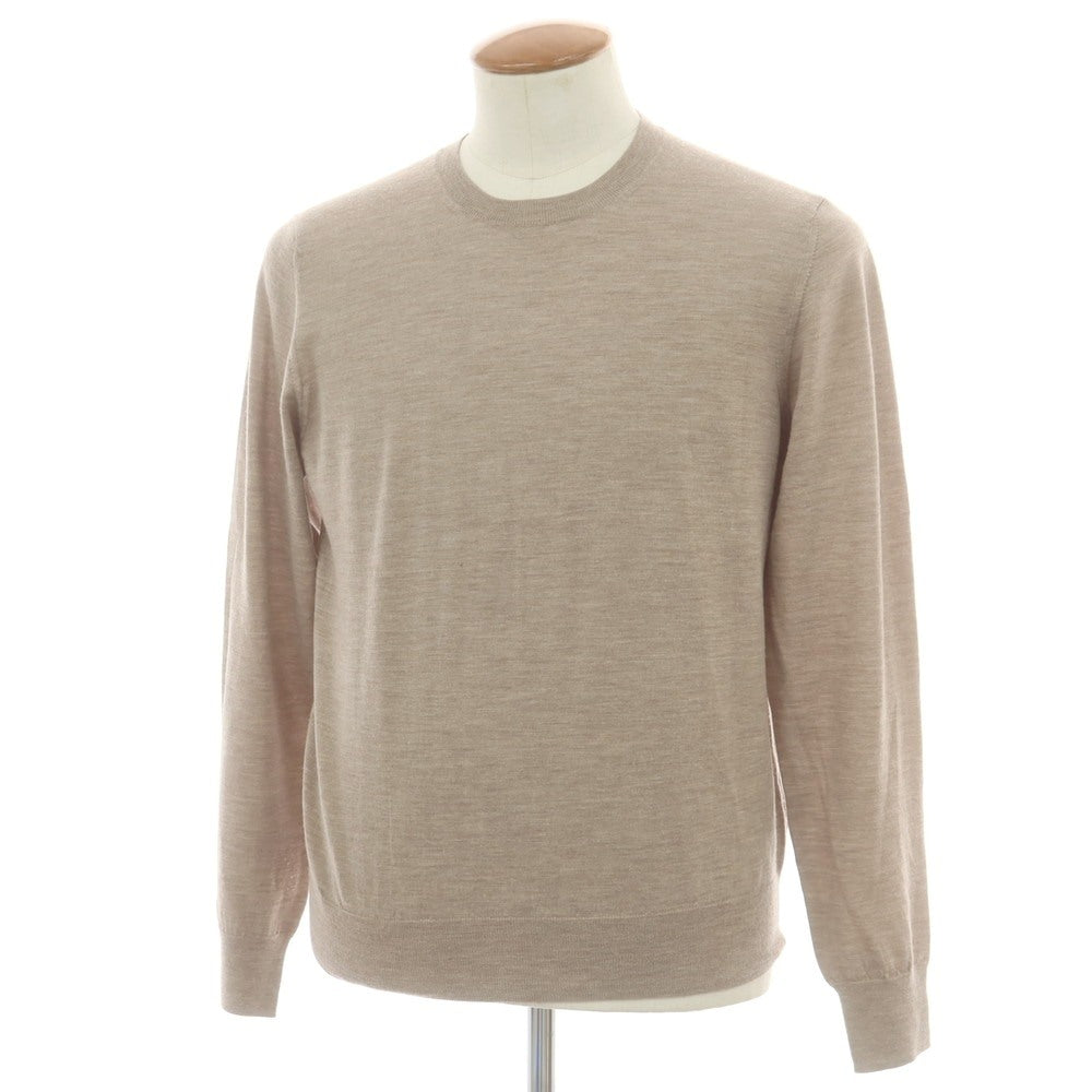 【中古】ザノーネ ZANONE ハイゲージ ウール クルーネック プルオーバーニット グレージュ【 48 】【 状態ランクB 】【 メンズ 】