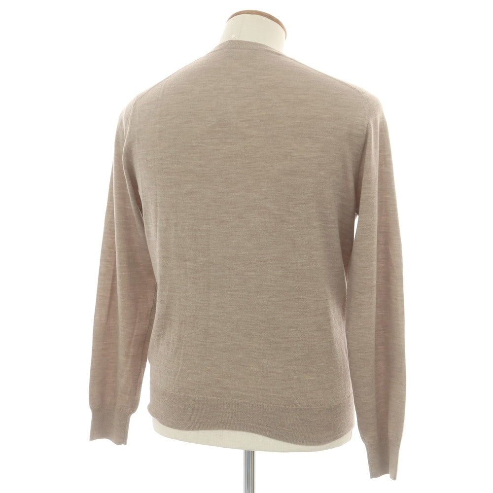 【中古】ザノーネ ZANONE ハイゲージ ウール クルーネック プルオーバーニット グレージュ【 48 】【 状態ランクB 】【 メンズ 】