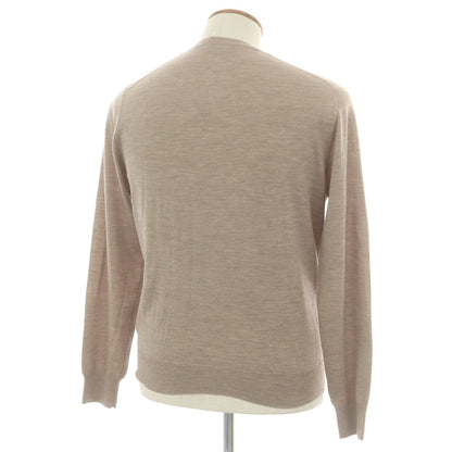 【中古】ザノーネ ZANONE ハイゲージ ウール クルーネック プルオーバーニット グレージュ【 48 】【 状態ランクB 】【 メンズ 】