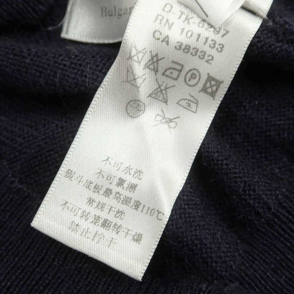 【中古】エルメネジルドゼニア Ermenegildo Zegna ハイゲージ キャメルシルク クルーネック プルオーバーニット ネイビー【 S/48 】【 状態ランクC 】【 メンズ 】