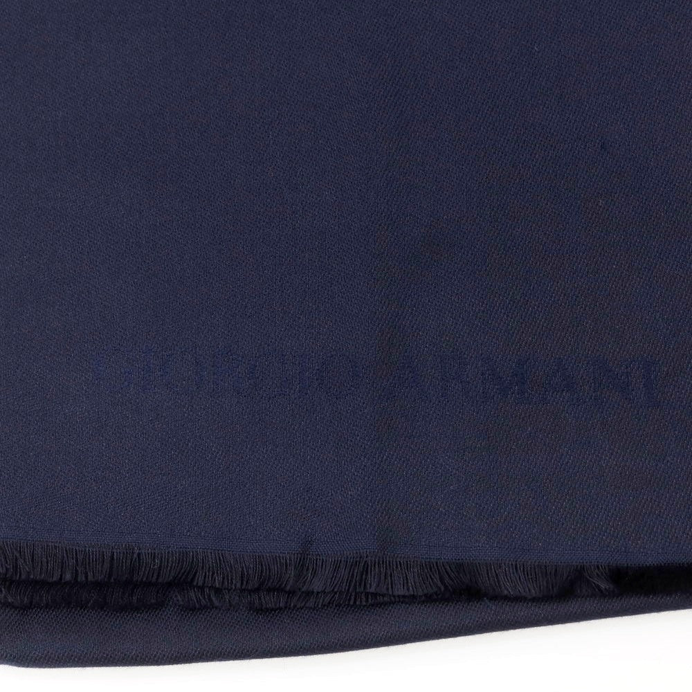 【中古】ジョルジオアルマーニ GIORGIO ARMANI ウール系 ストール ネイビー【 状態ランクC 】【 メンズ 】