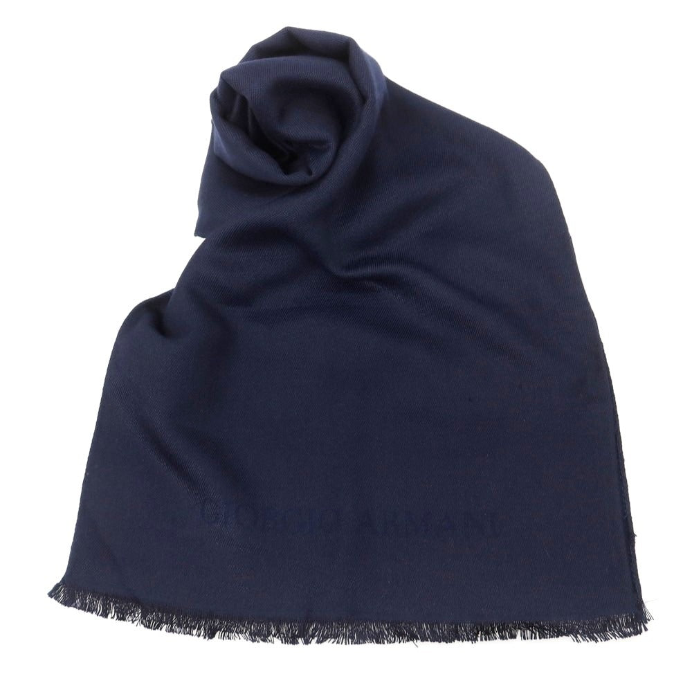 【中古】ジョルジオアルマーニ GIORGIO ARMANI ウール系 ストール ネイビー【 状態ランクC 】【 メンズ 】