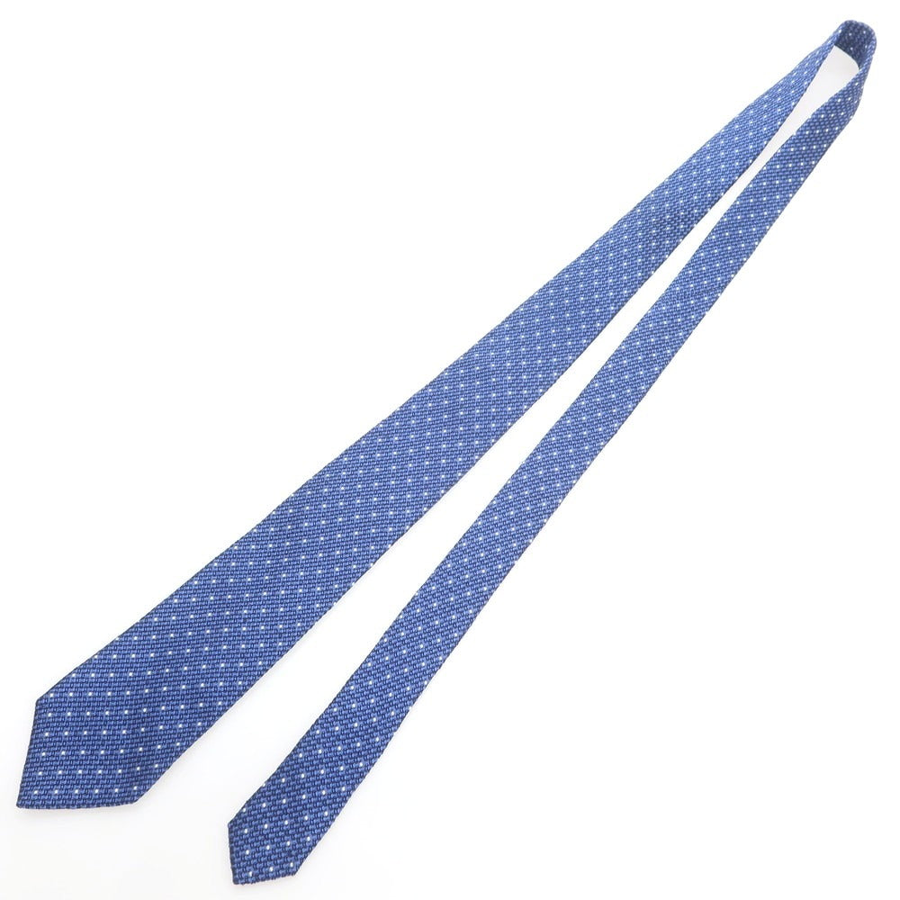 【中古】ドレイクス DRAKES シルク ドット柄ネクタイ ブルーxホワイト【 状態ランクA 】【 メンズ 】