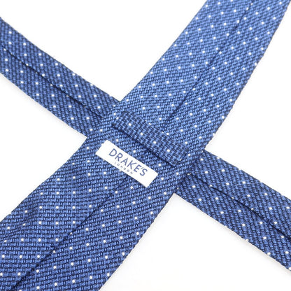 【中古】ドレイクス DRAKES シルク ドット柄ネクタイ ブルーxホワイト【 状態ランクA 】【 メンズ 】