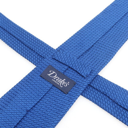 【中古】ドレイクス DRAKES フレスコ シルク 無地ネクタイ ブルー【 状態ランクA 】【 メンズ 】