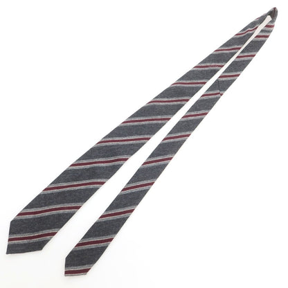 【中古】ニッキー nicky UNITED ARROWS別注 カシミヤウールシルク ストライプ柄ネクタイ ダークグレーxワインレッド【 状態ランクB 】【 メンズ 】