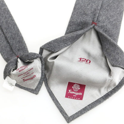 【中古】フマガッリ Fumagalli ウール 無地ネクタイ グレー【 状態ランクB 】【 メンズ 】