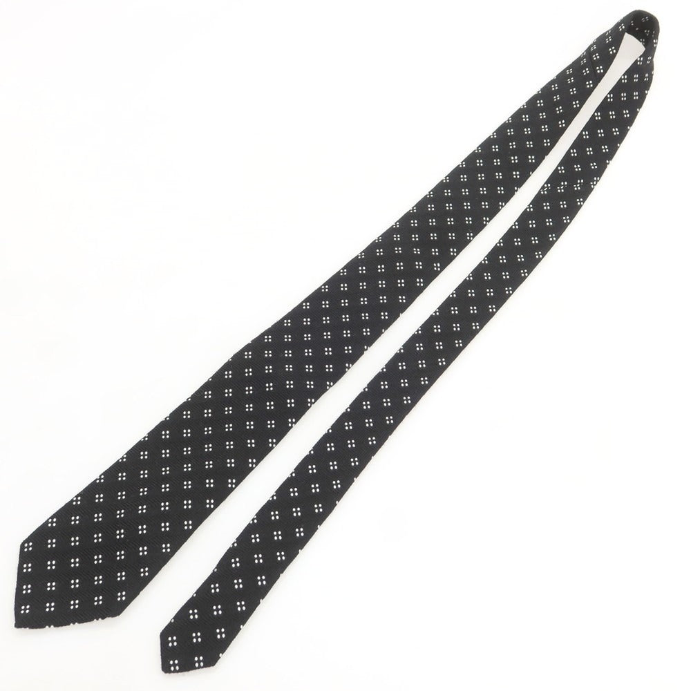 【中古】クリケット CRICKET シルクウール 小紋柄ネクタイ ブラックxホワイト【 状態ランクB 】【 メンズ 】 [CPD]
