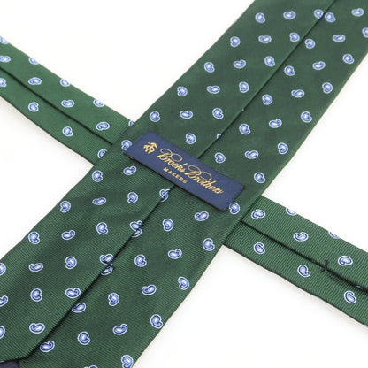 【中古】ブルックスブラザーズ Brooks Brothers シルク 小紋柄ネクタイ グリーンxブルー【 状態ランクA 】【 メンズ 】