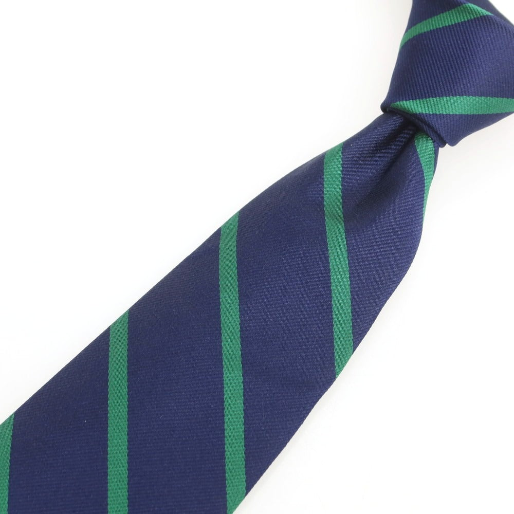 【中古】ブルックスブラザーズ Brooks Brothers シルク ストライプ柄ネクタイ ネイビーxグリーン【 状態ランクA 】【 メンズ 】