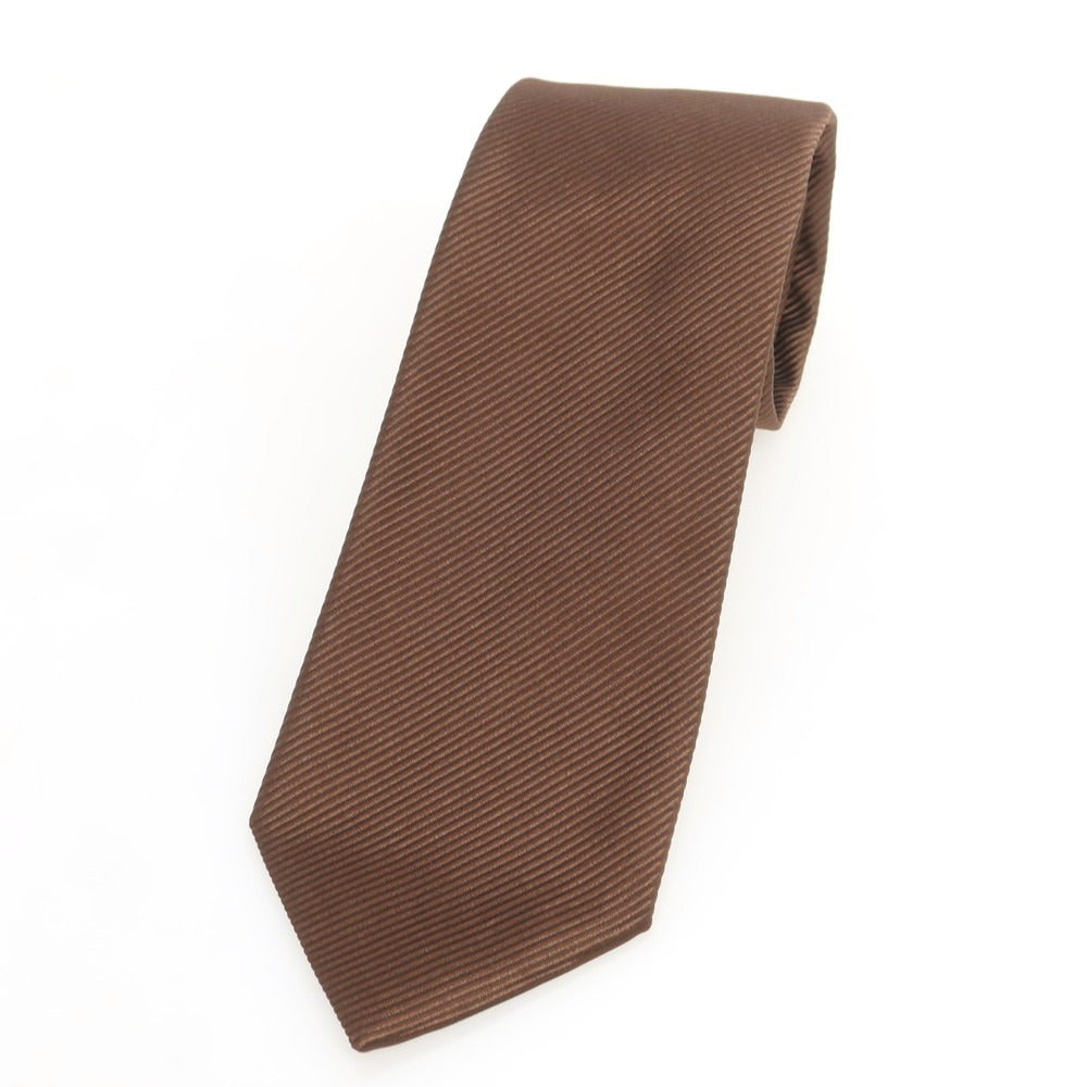 【中古】カンティーニ CANTINI シルクコットン 無地ネクタイ ブラウン【 状態ランクB 】【 メンズ 】