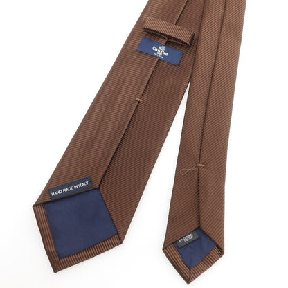 【中古】カンティーニ CANTINI シルクコットン 無地ネクタイ ブラウン【 状態ランクB 】【 メンズ 】