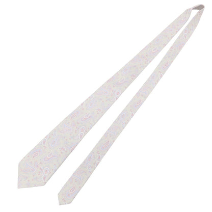 【中古】アクアスキュータム Aquascutum シルク プリント ペイズリー柄ネクタイ ライトグレーxライトパープル【 状態ランクB 】【 メンズ 】