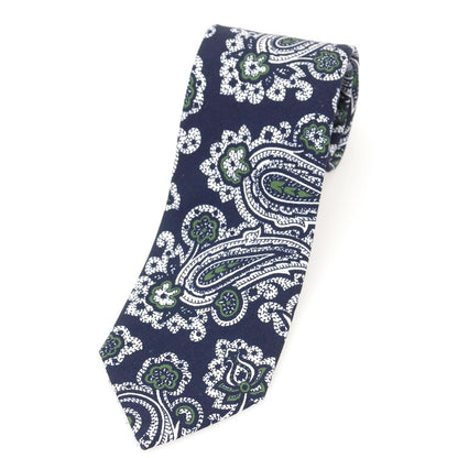 【中古】ホリデイ アンド ブラウン HOLLIDAY &amp; BROWN BEAMS F別注 シルク プリント ペイズリー柄ネクタイ ネイビーxホワイト【 状態ランクB 】【 メンズ 】