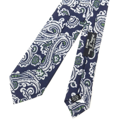 【中古】ホリデイ アンド ブラウン HOLLIDAY &amp; BROWN BEAMS F別注 シルク プリント ペイズリー柄ネクタイ ネイビーxホワイト【 状態ランクB 】【 メンズ 】
