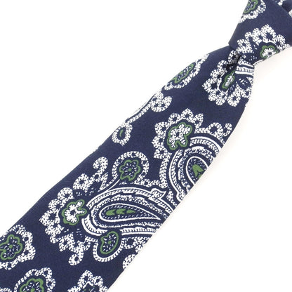 【中古】ホリデイ アンド ブラウン HOLLIDAY &amp; BROWN BEAMS F別注 シルク プリント ペイズリー柄ネクタイ ネイビーxホワイト【 状態ランクB 】【 メンズ 】