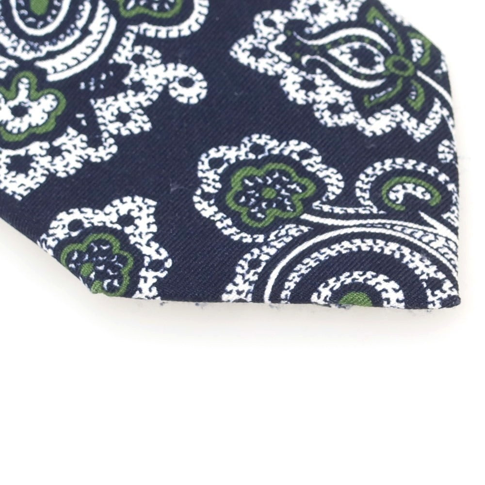【中古】ホリデイ アンド ブラウン HOLLIDAY &amp; BROWN BEAMS F別注 シルク プリント ペイズリー柄ネクタイ ネイビーxホワイト【 状態ランクB 】【 メンズ 】