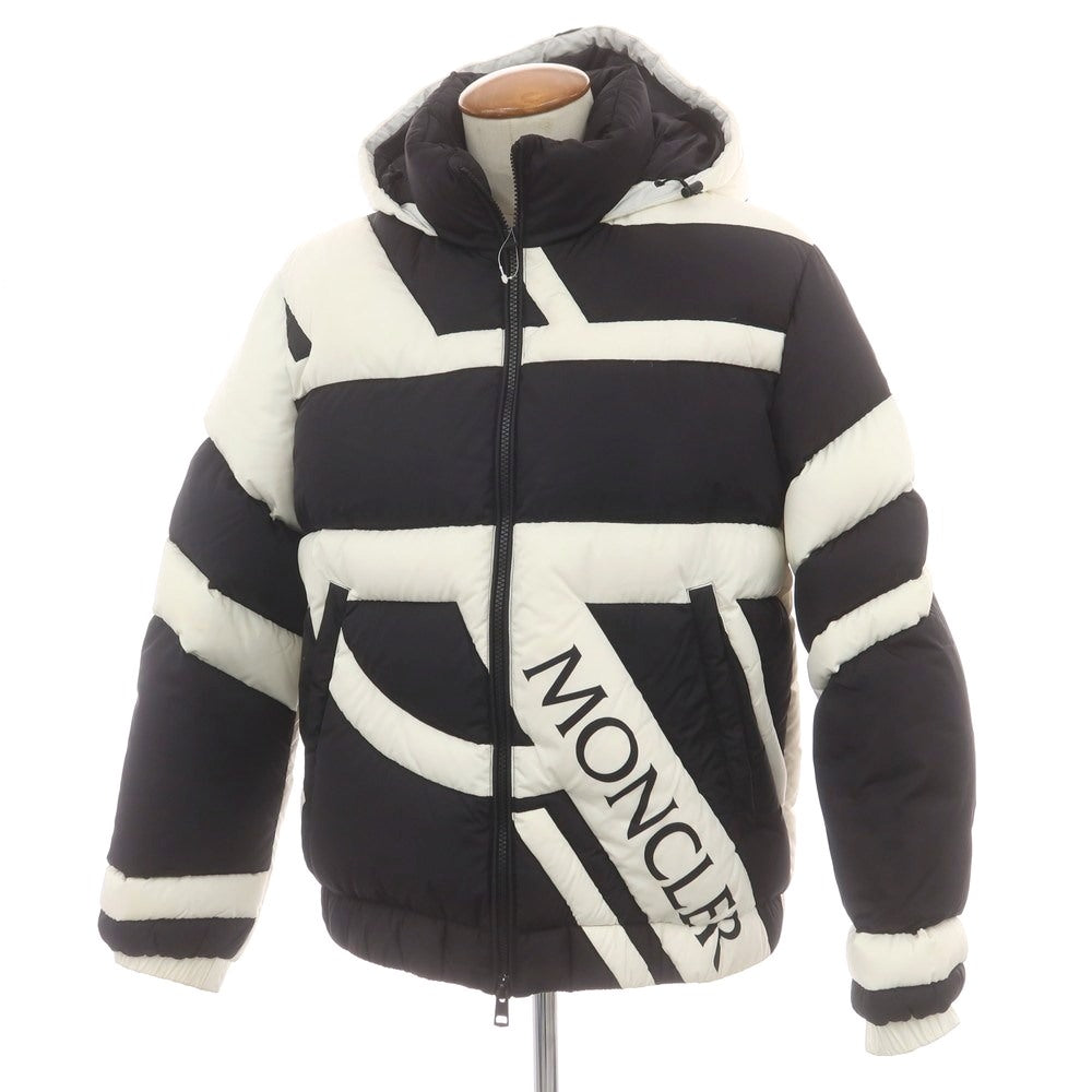 【中古】モンクレール ジーニアス MONCLER GENIUS × CRAIG GREEN ナイロン フーデッド ダウンジャケット ブラックxホワイト【 2 】【 状態ランクC 】【 メンズ 】