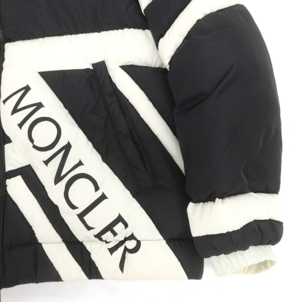 【中古】モンクレール ジーニアス MONCLER GENIUS × CRAIG GREEN ナイロン フーデッド ダウンジャケット ブラックxホワイト【 2 】【 状態ランクC 】【 メンズ 】