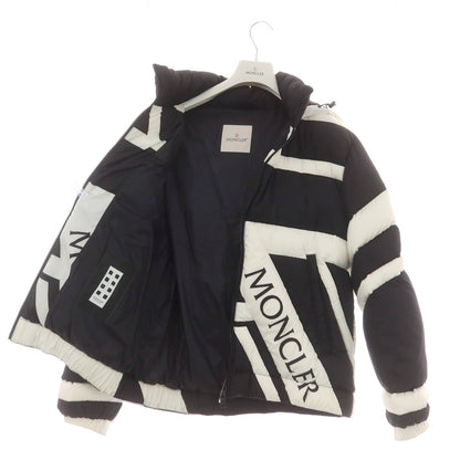 【中古】モンクレール ジーニアス MONCLER GENIUS × CRAIG GREEN ナイロン フーデッド ダウンジャケット ブラックxホワイト【 2 】【 状態ランクC 】【 メンズ 】