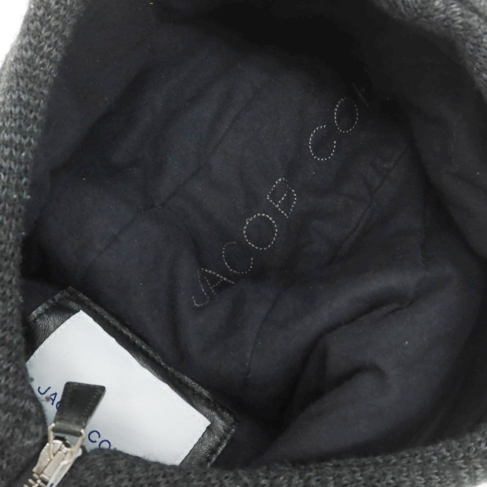 【中古】ヤコブコーエン JACOB COHEN シープスキンレザー×ニット フーデッドブルゾン ブラック【サイズ46】【 状態ランクB 】【 メンズ 】 [DPD]