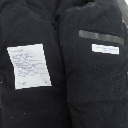 【中古】ヤコブコーエン JACOB COHEN シープスキンレザー×ニット フーデッドブルゾン ブラック【 46 】【 状態ランクB 】【 メンズ 】