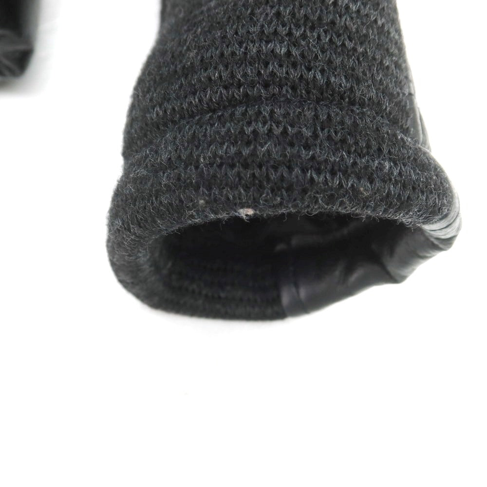 【中古】ヤコブコーエン JACOB COHEN シープスキンレザー×ニット フーデッドブルゾン ブラック【 46 】【 状態ランクB 】【 メンズ 】