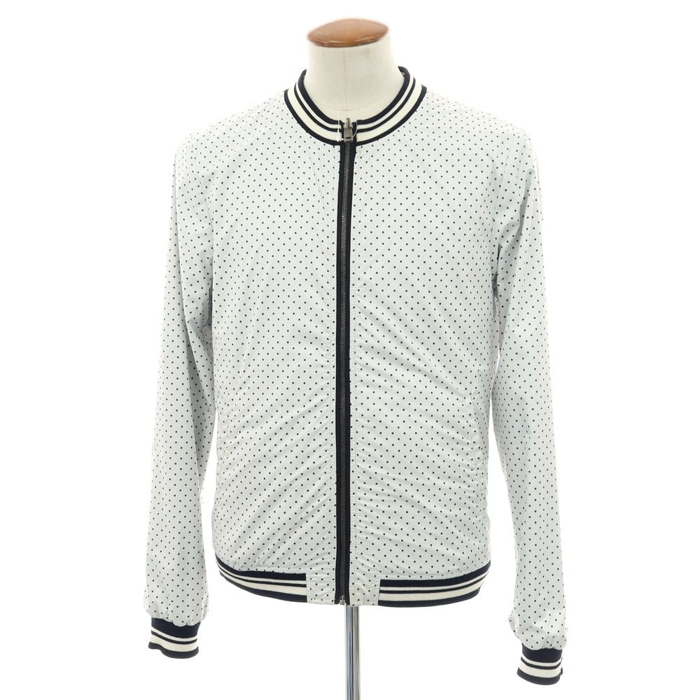 【中古】ドルチェアンドガッバーナ DOLCE&amp;GABBANA リバーシブル ポリエステル ドット ジップアップブルゾン ブラックxホワイト【 サイズ48 】【 状態ランクB 】【 メンズ 】 [CPD]