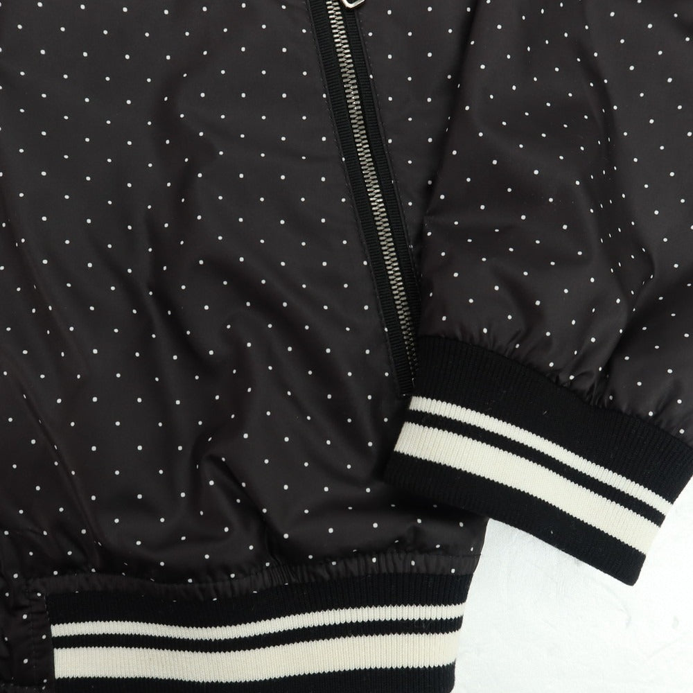【中古】ドルチェアンドガッバーナ DOLCE&amp;GABBANA リバーシブル ポリエステル ドット ジップアップブルゾン ブラックxホワイト【 サイズ48 】【 状態ランクB 】【 メンズ 】 [CPD]