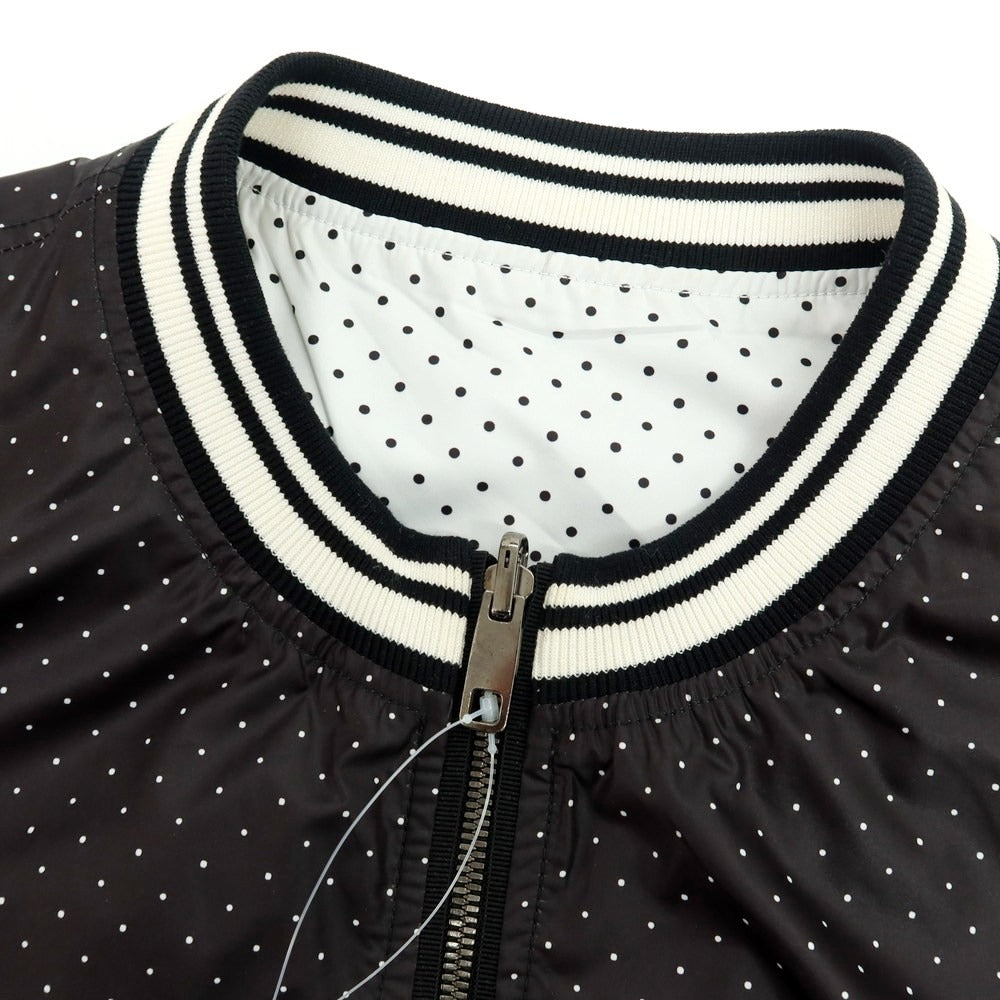 【中古】ドルチェアンドガッバーナ DOLCE&amp;GABBANA リバーシブル ポリエステル ドット ジップアップブルゾン ブラックxホワイト【 サイズ48 】【 状態ランクB 】【 メンズ 】 [CPD]