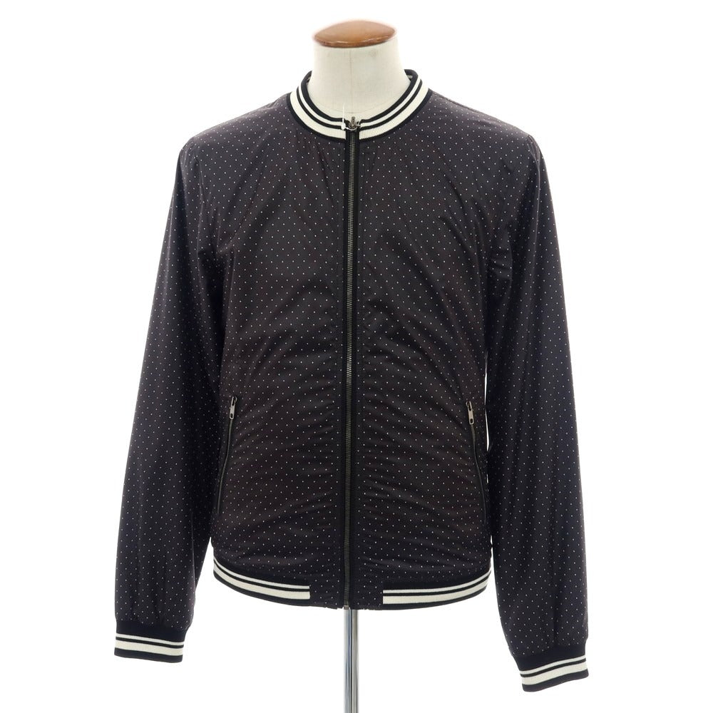 【中古】ドルチェアンドガッバーナ DOLCE&amp;GABBANA リバーシブル ポリエステル ドット ジップアップブルゾン ブラックxホワイト【 サイズ48 】【 状態ランクB 】【 メンズ 】 [CPD]