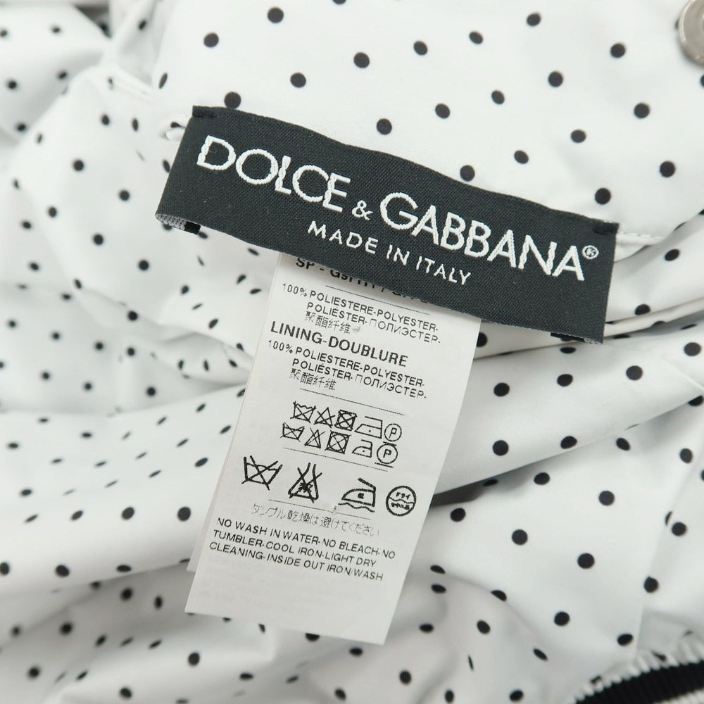 【中古】ドルチェアンドガッバーナ DOLCE&amp;GABBANA リバーシブル ポリエステル ドット ジップアップブルゾン ブラックxホワイト【 サイズ48 】【 状態ランクB 】【 メンズ 】 [CPD]